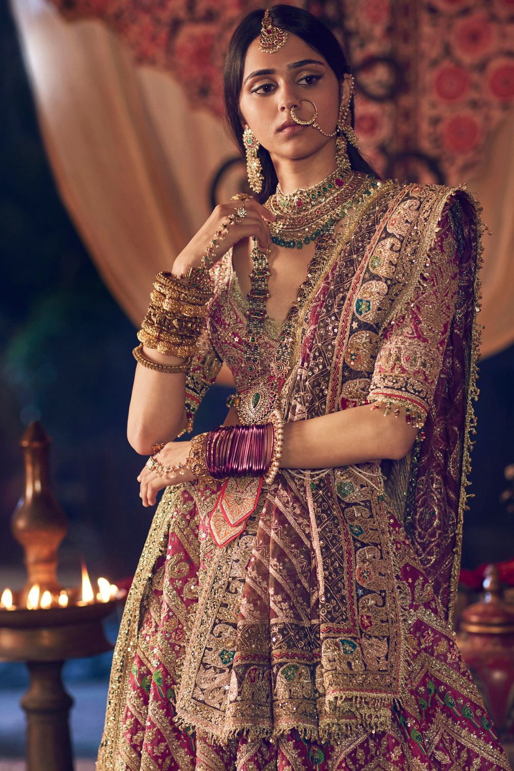Pomegranate Pink Lehenga set