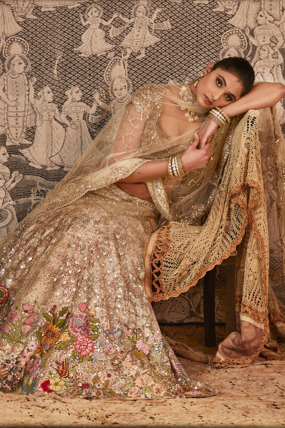 Pale Gold Lehenga set