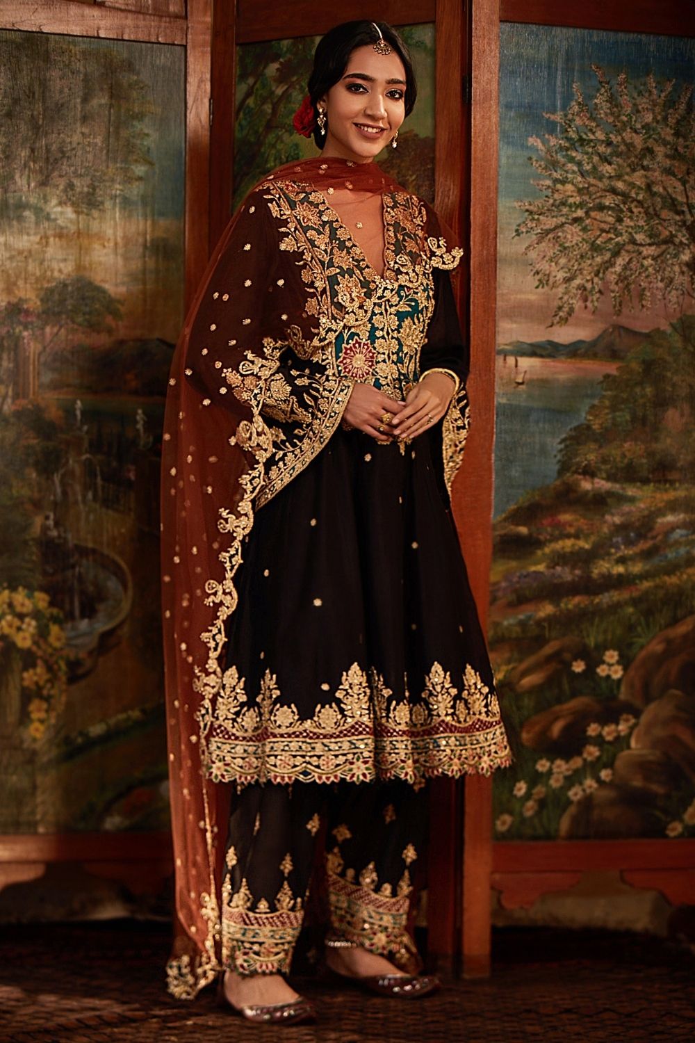 Black Kalidar Salwar Set