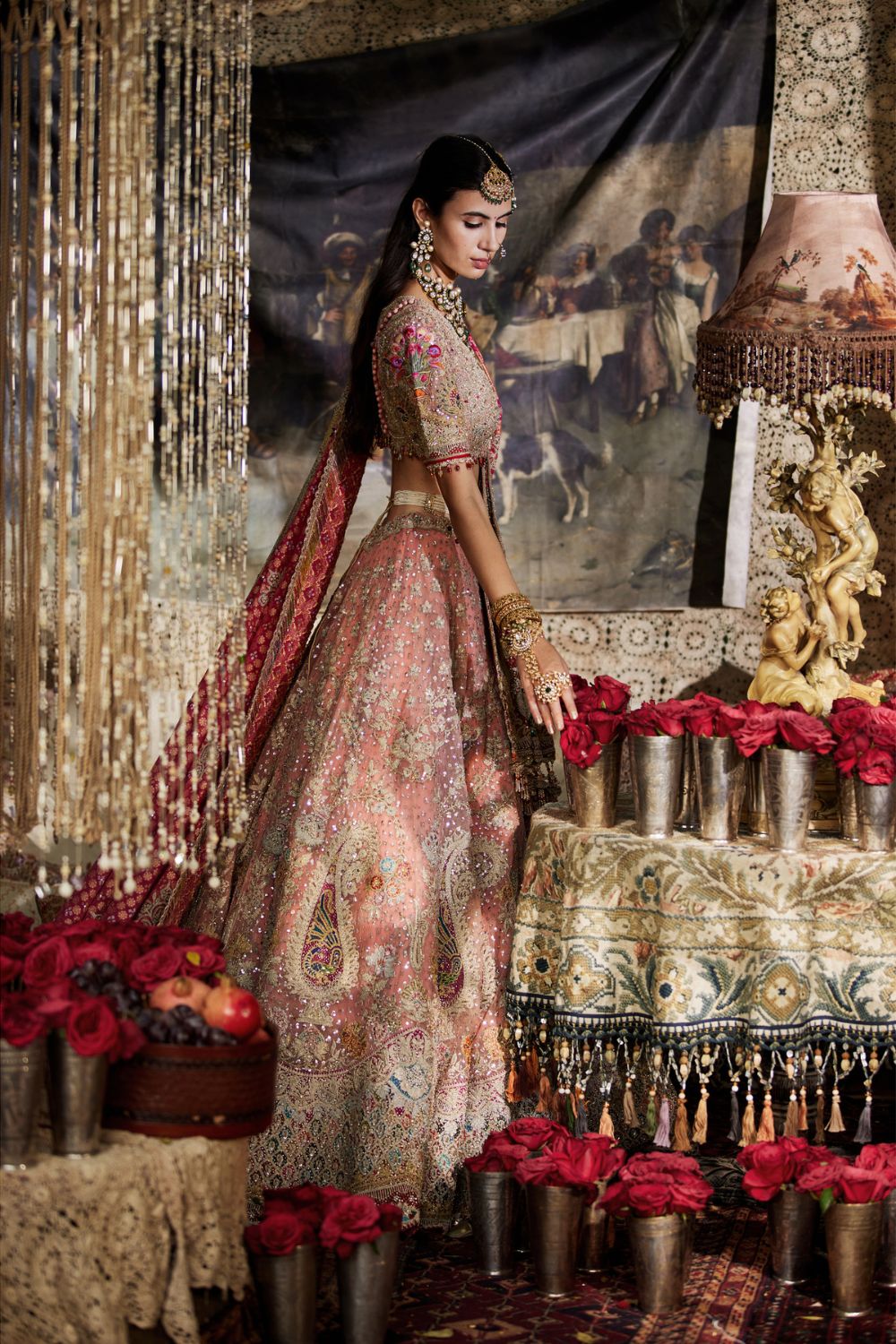 Peach Pink Lehenga Set