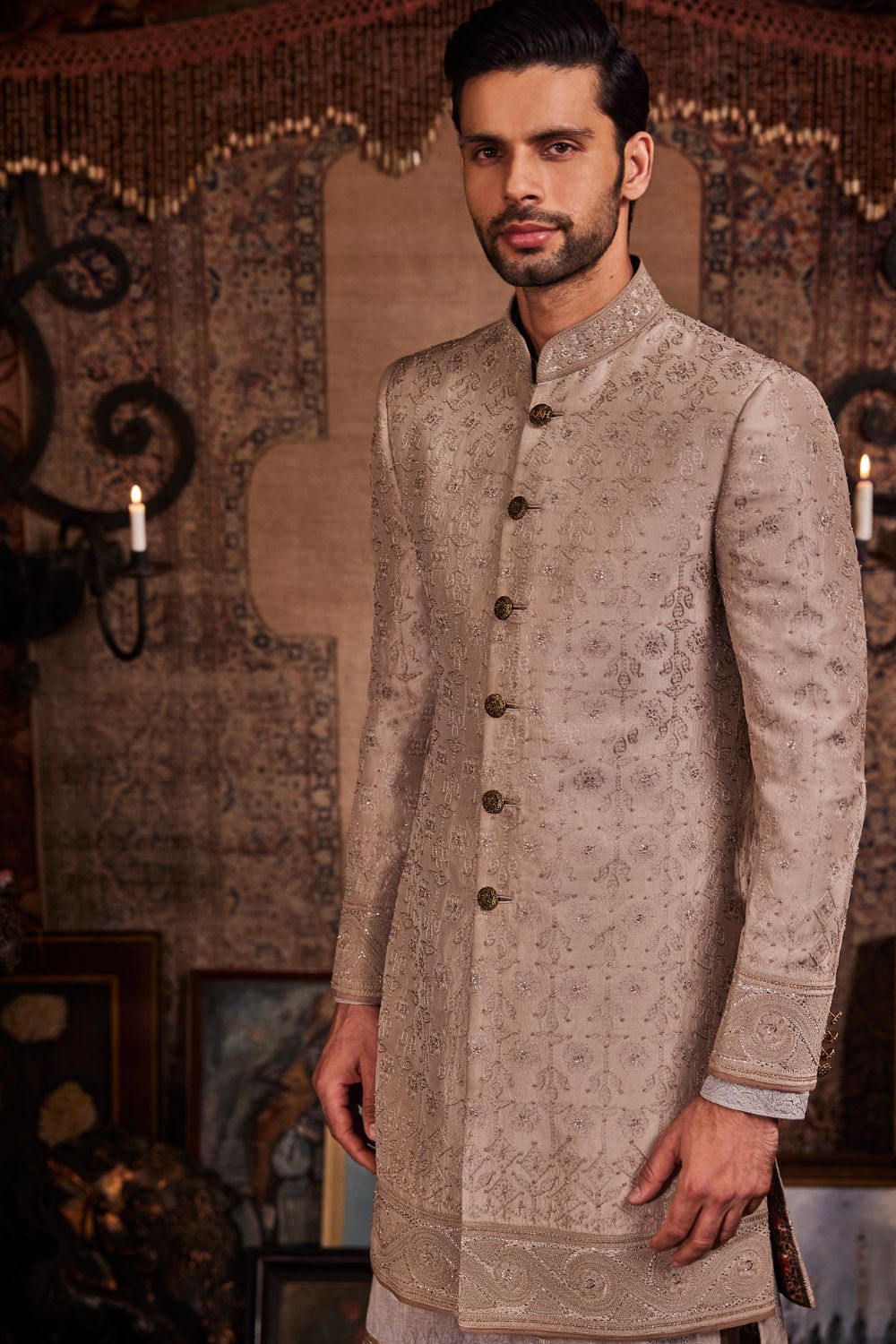 Pale Grey Sherwani