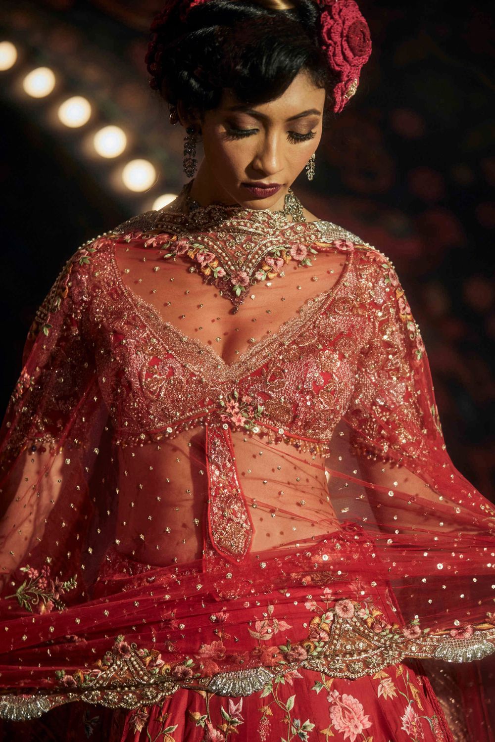 Cherry Red Lehenga Set