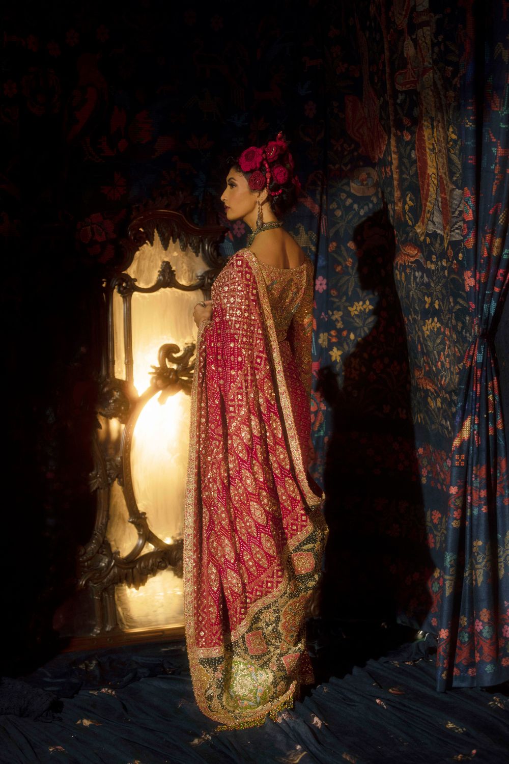 Deep Red Saree Set