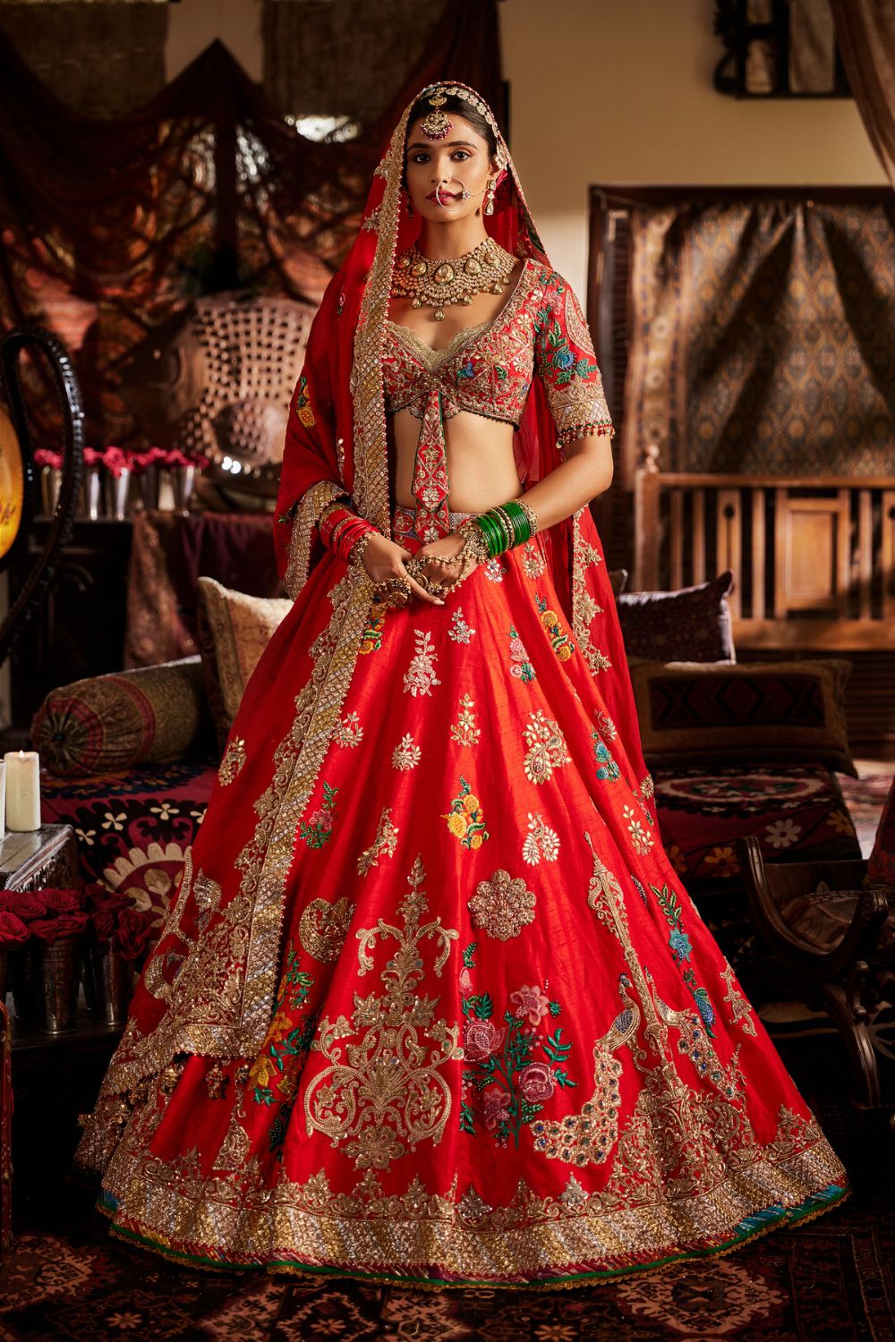 Scarlet Red Lehenga Set