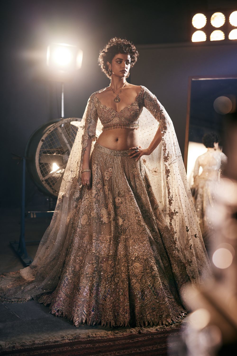 Pale ivory-beige Lehenga Set
