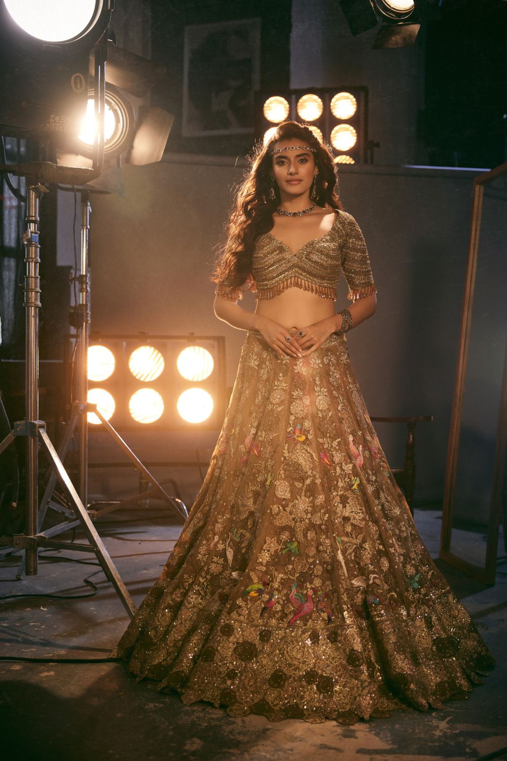 Burnished gold Lehenga Set