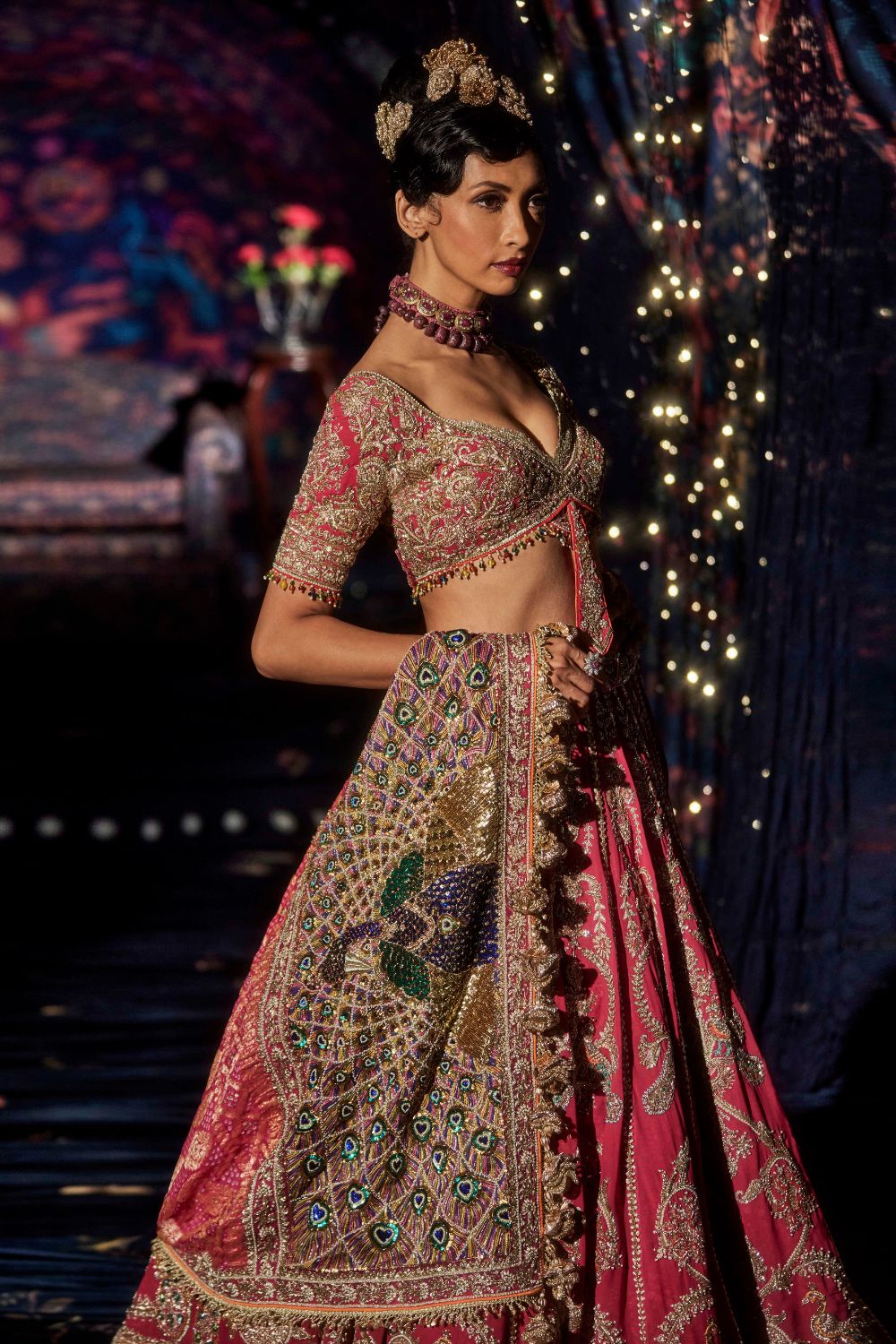 Rani Pink Shikargah Lehenga