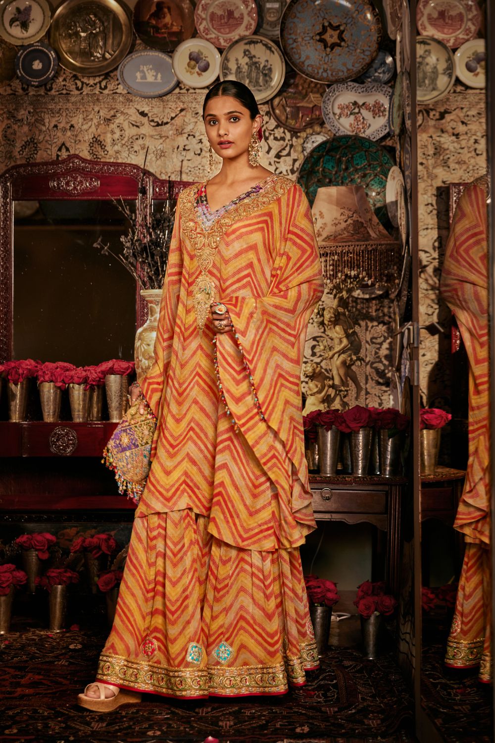 Mustard Kaftan Set