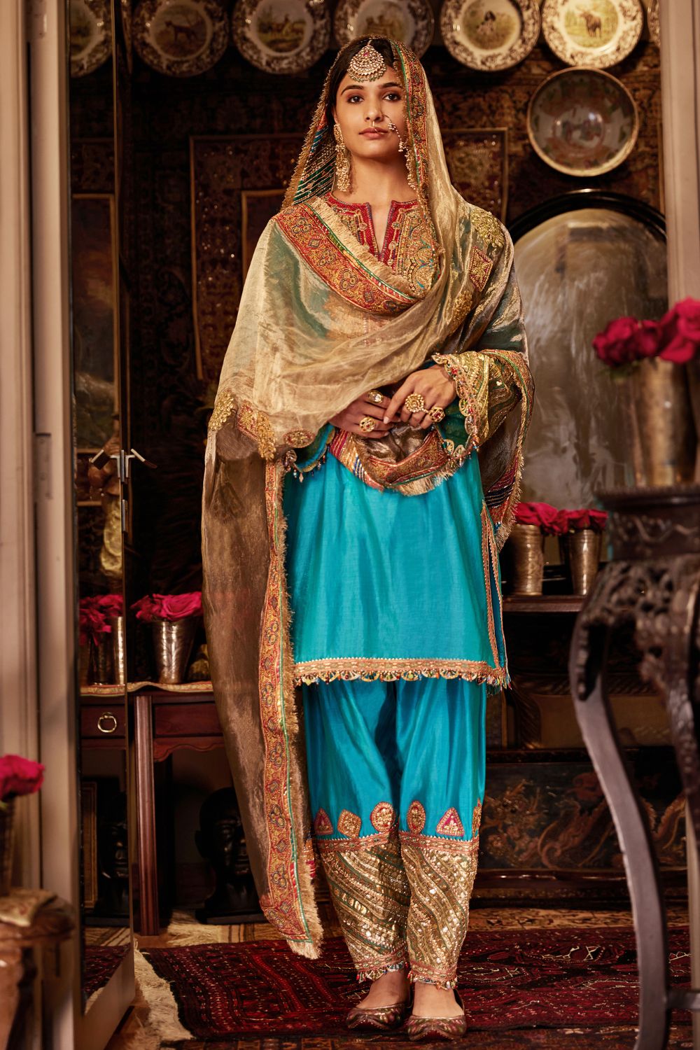 Turquoise kurta set
