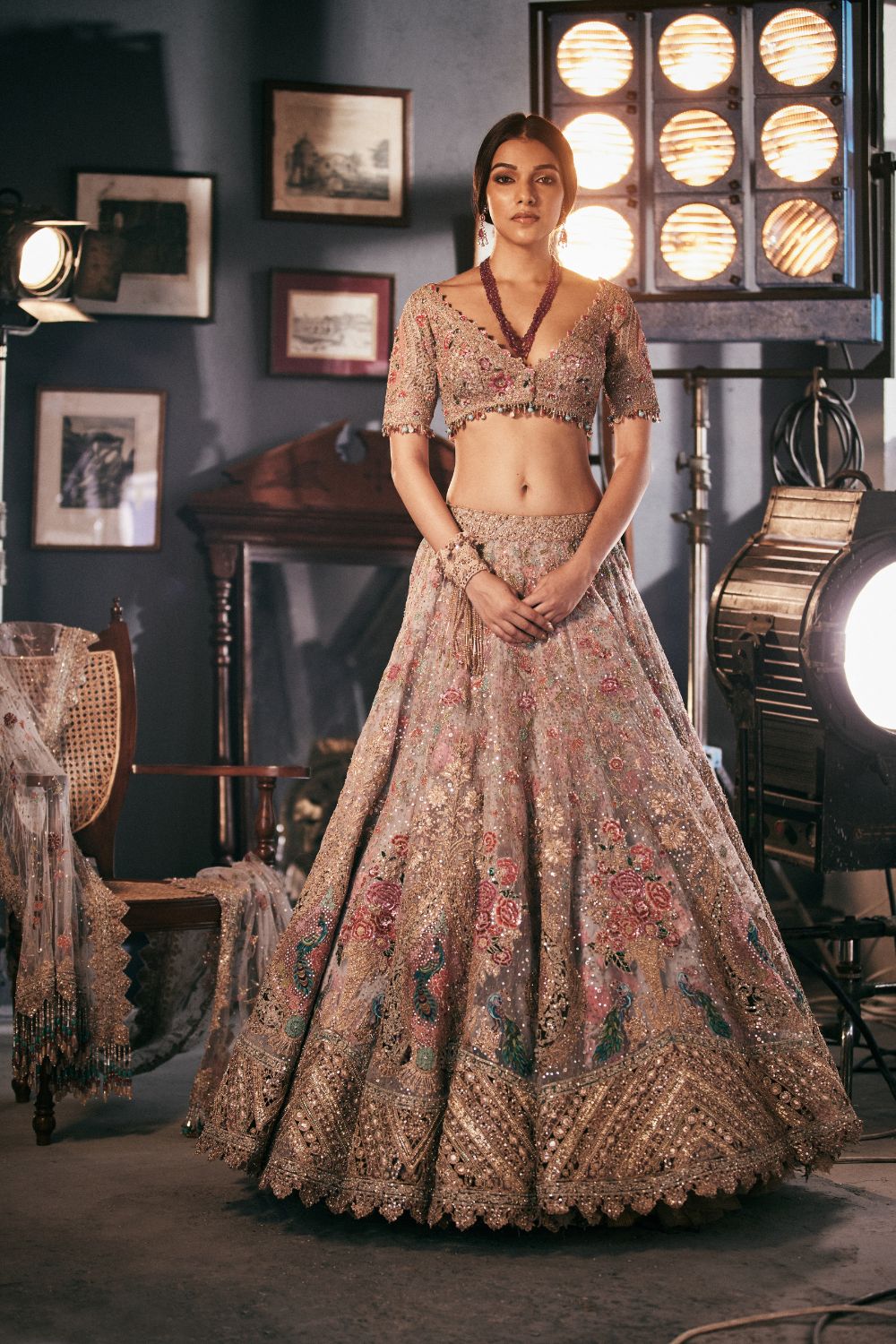 Pale grey Lehenga Set