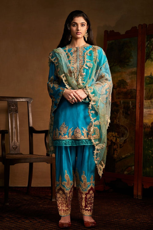 Firozi Blue Kurta Salwar Set