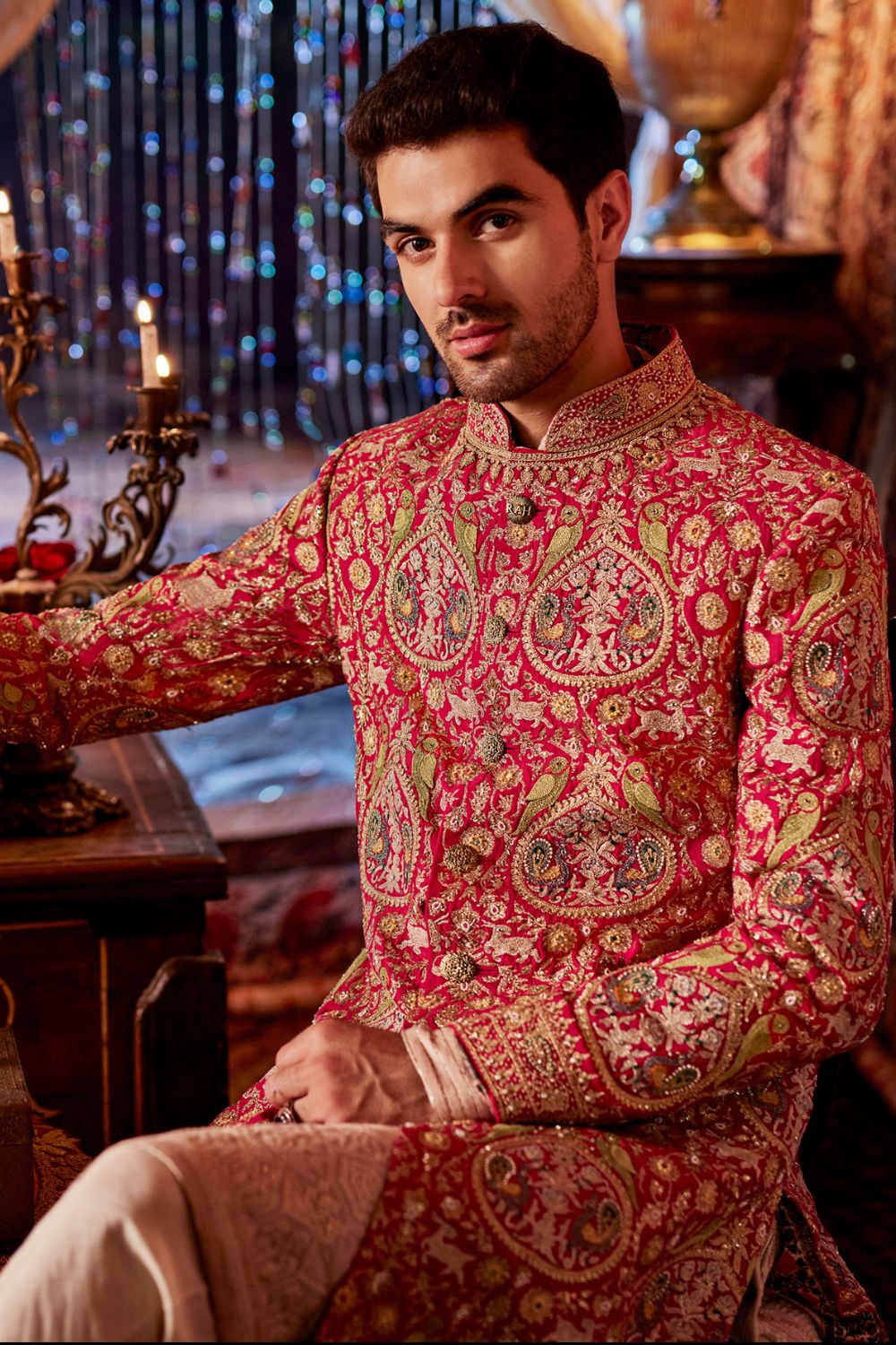 Pomegranate Red Sherwani Set