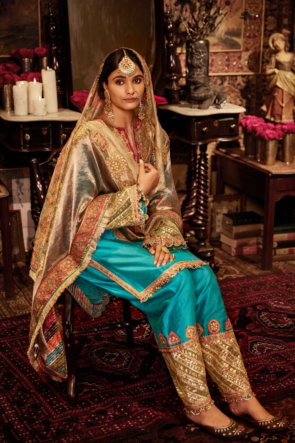 Turquoise kurta set