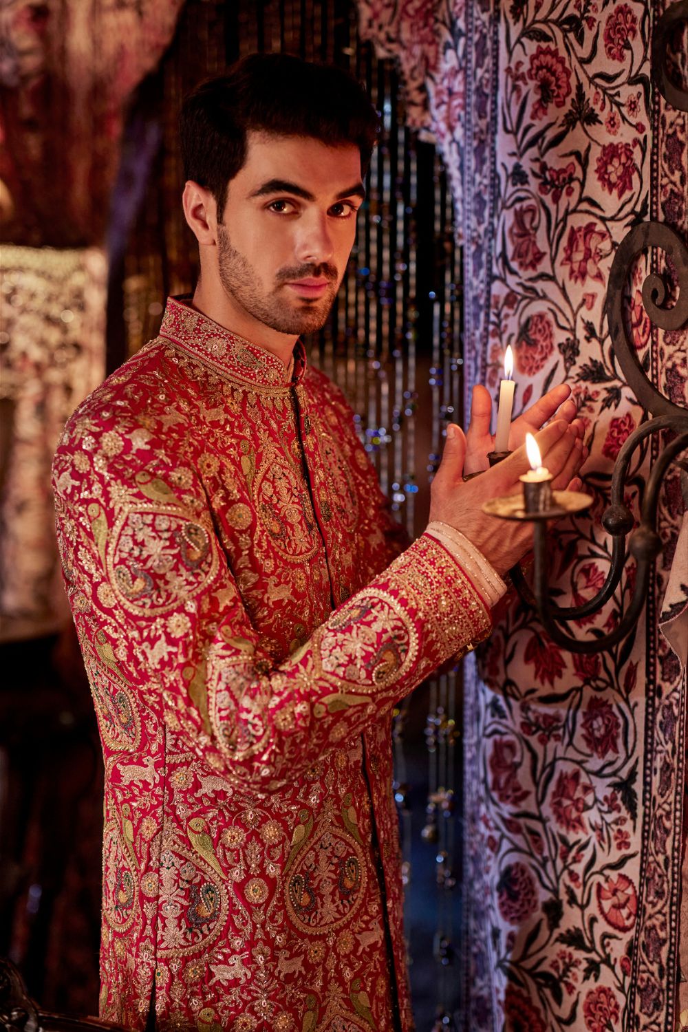 Pomegranate Red Sherwani Set