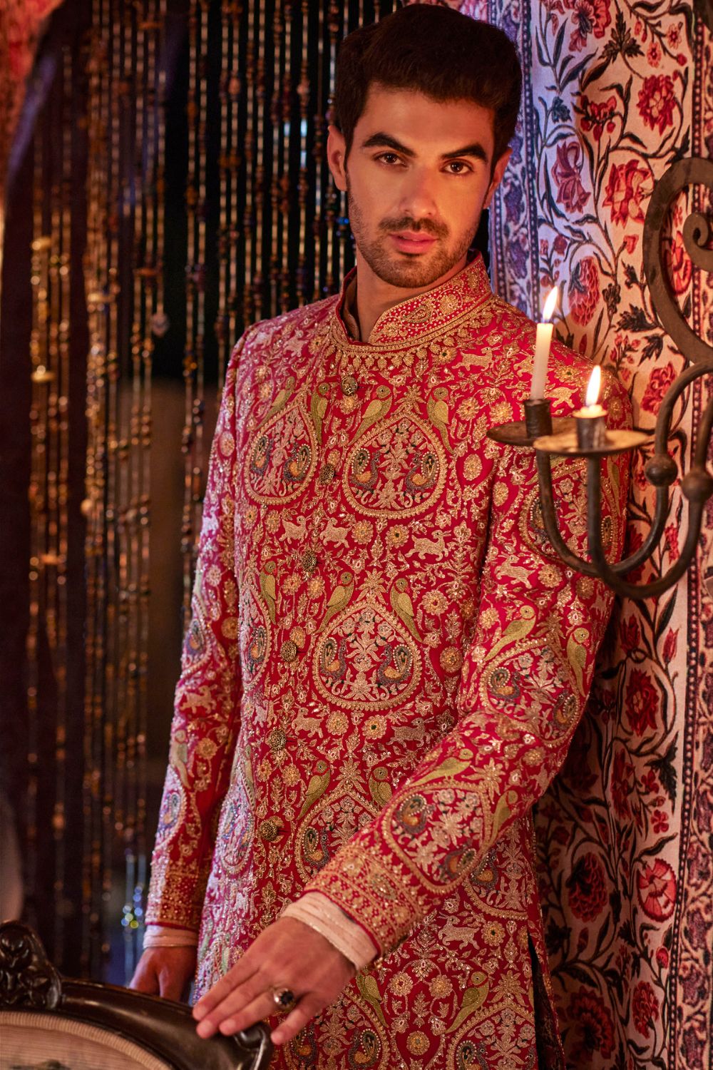 Pomegranate Red Sherwani Set