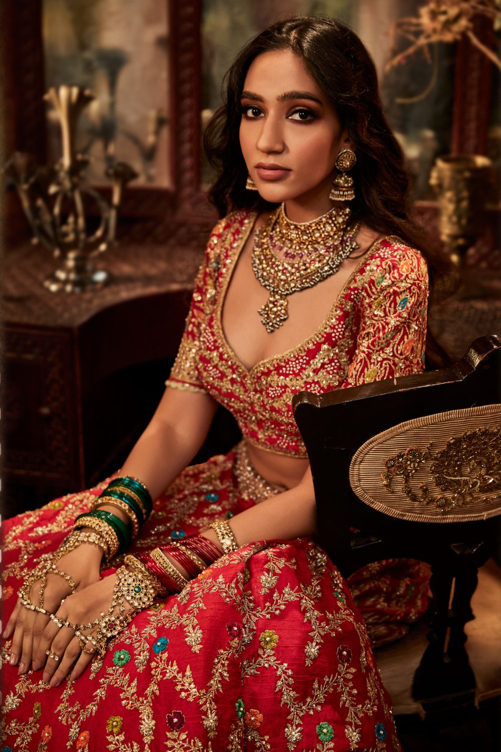 Deep red Lehenga Set