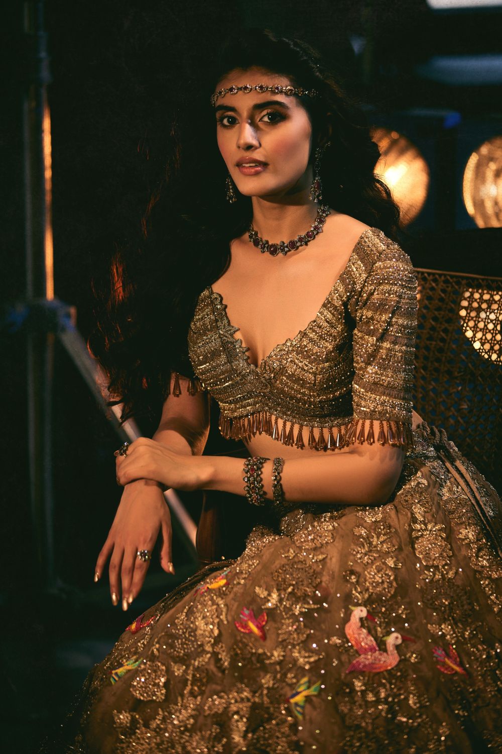 Burnished gold Lehenga Set