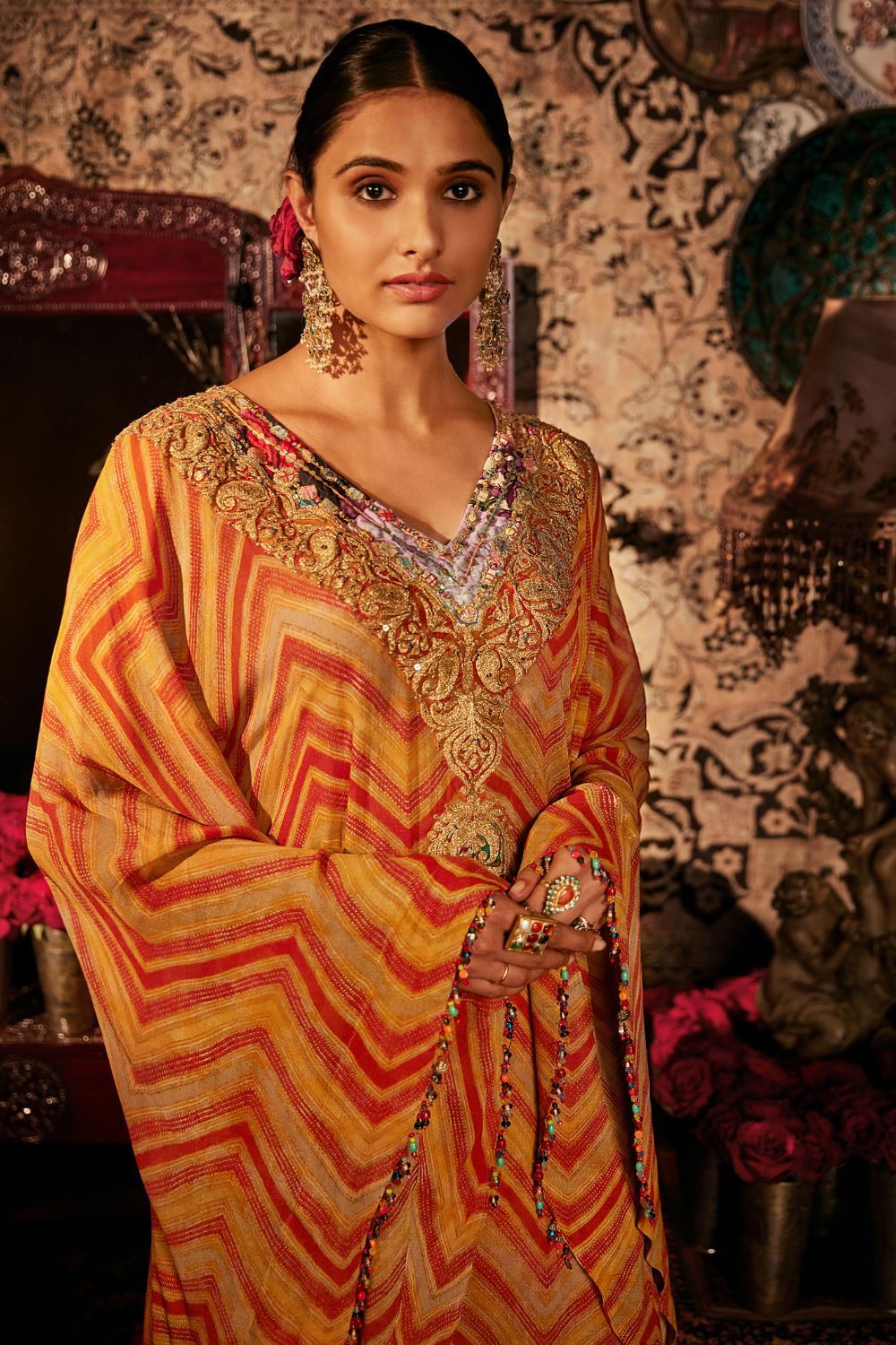 Mustard Kaftan Set