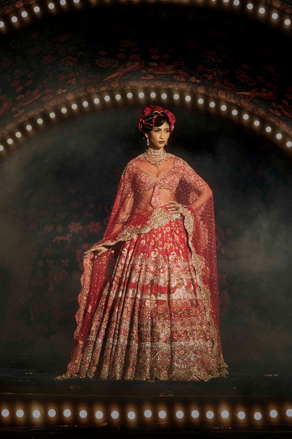 Cherry Red Lehenga Set