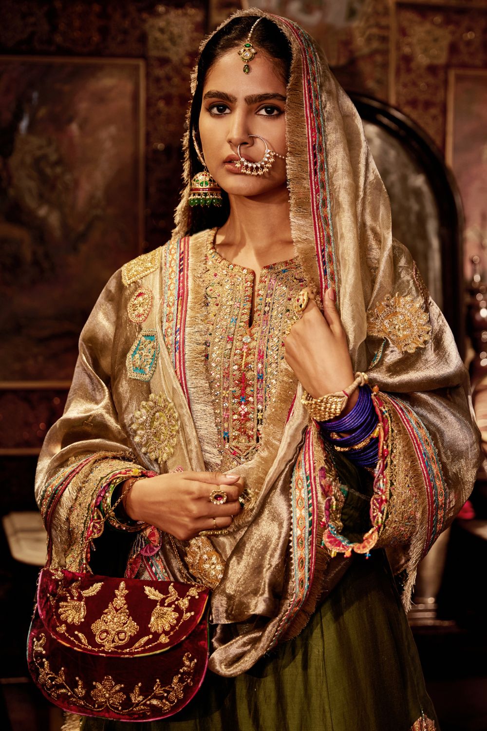 Green Sharara Set