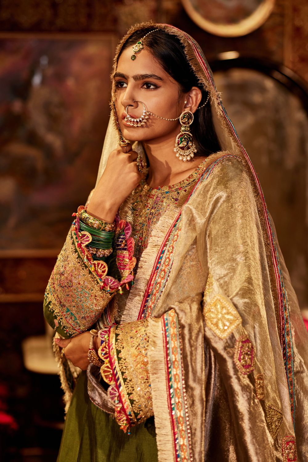 Green Sharara Set