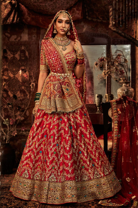 Deep red Lehenga Set