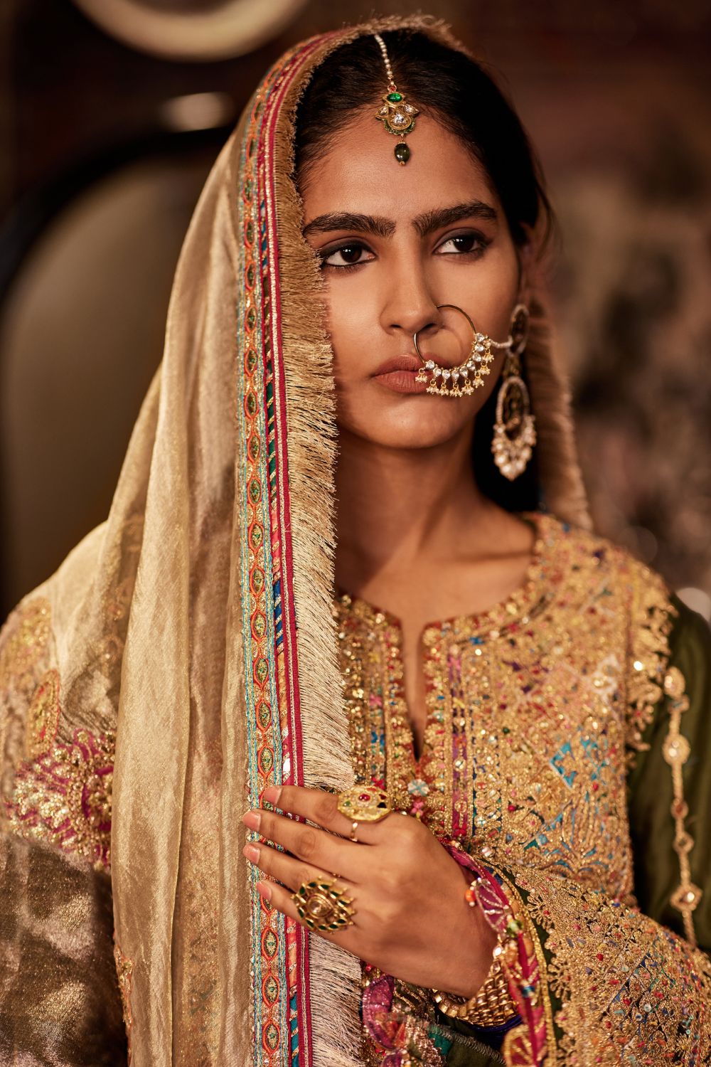 Green Sharara Set