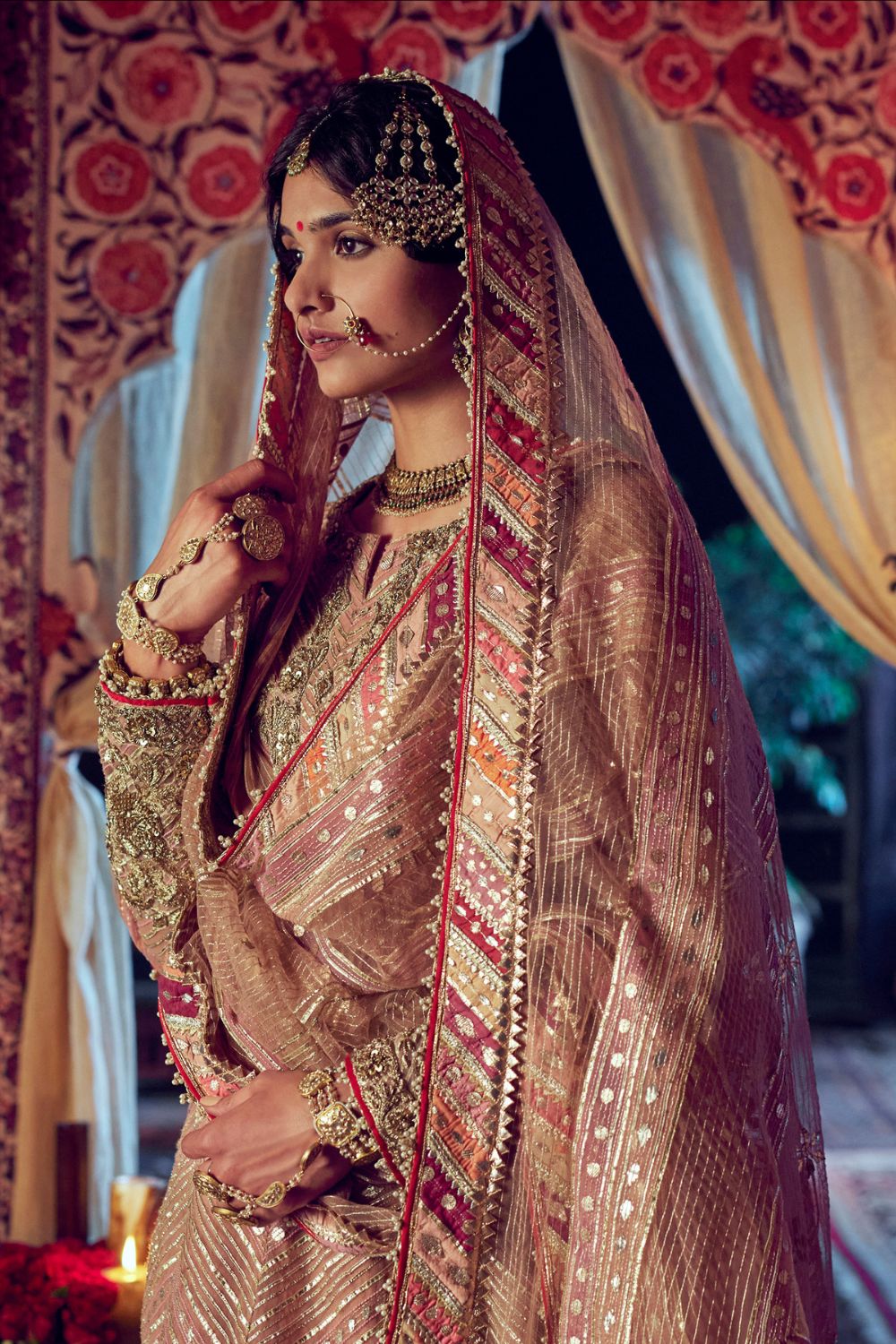 Peach Sharara Set