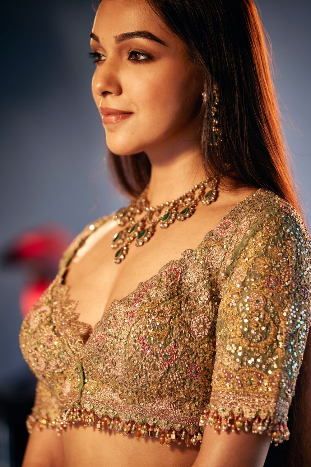 Pistachio green Lehenga Set