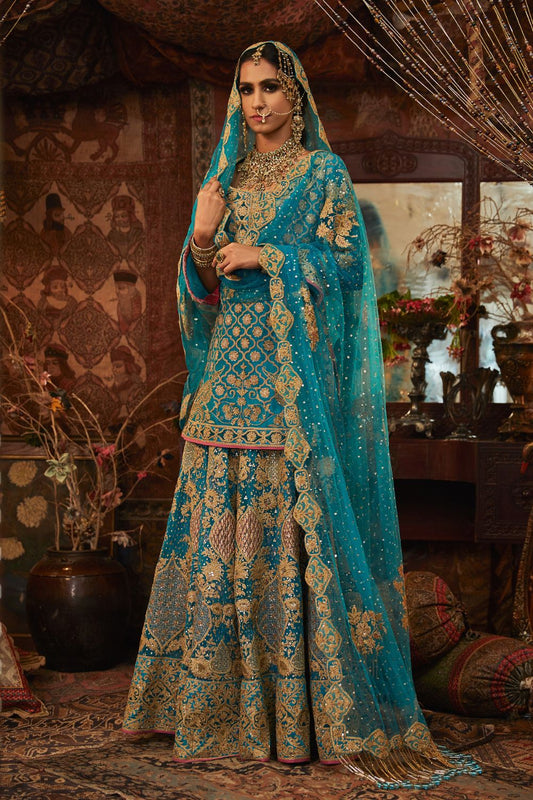 Firozi blue Sharara Set