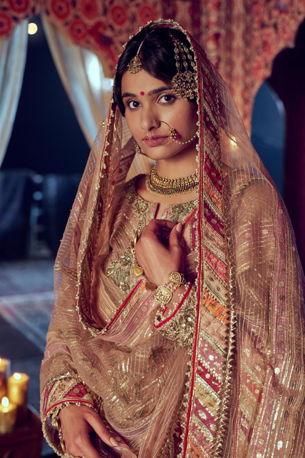 Peach Sharara Set