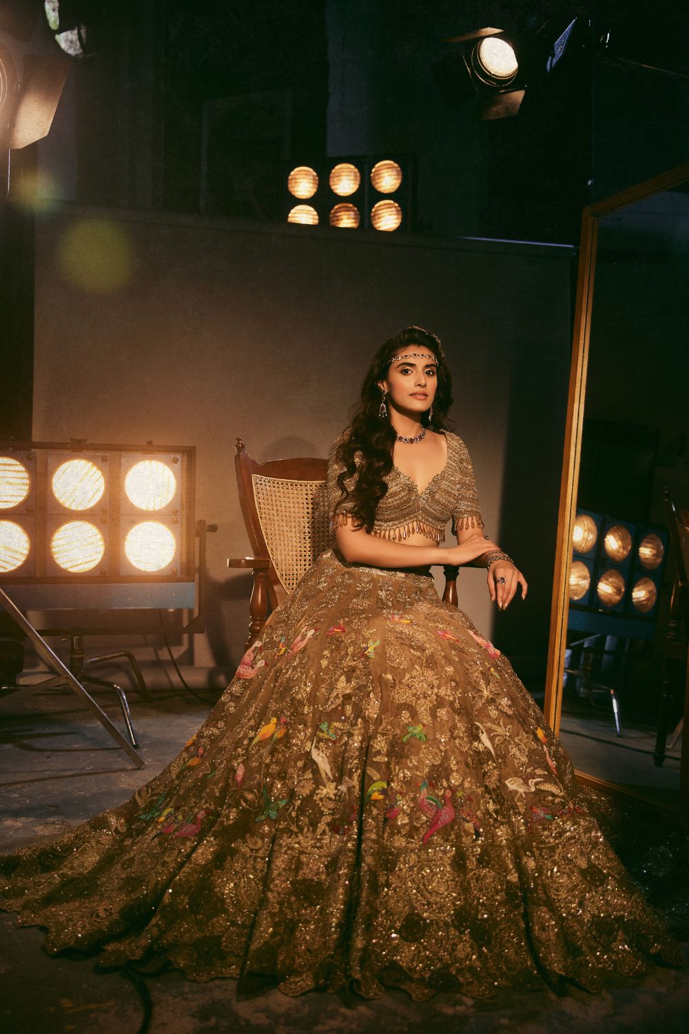 Burnished gold Lehenga Set