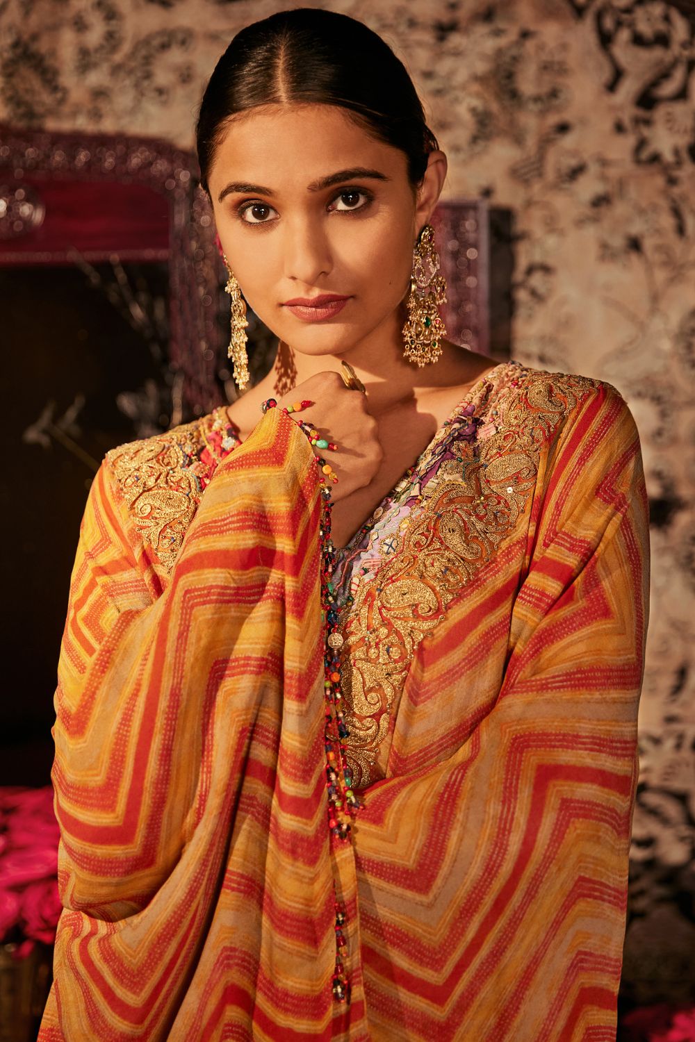 Mustard Kaftan Set