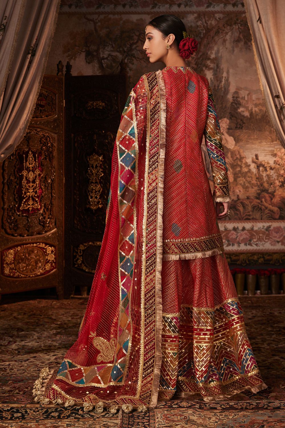 Red Sharara set