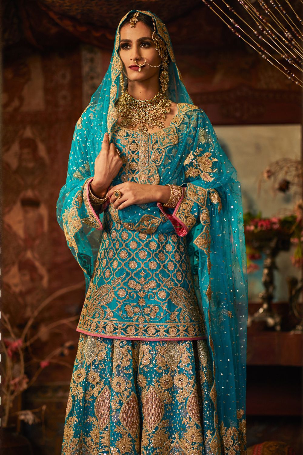 Firozi blue Sharara Set