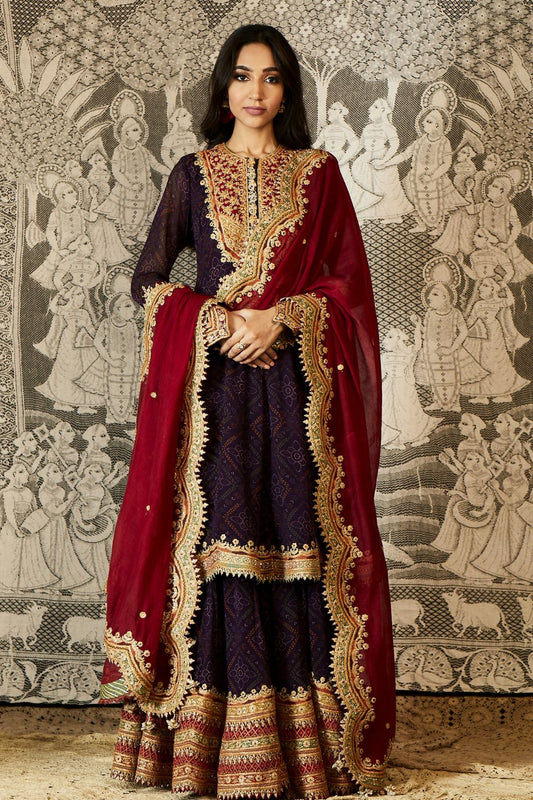 Purple kalidar sharara set