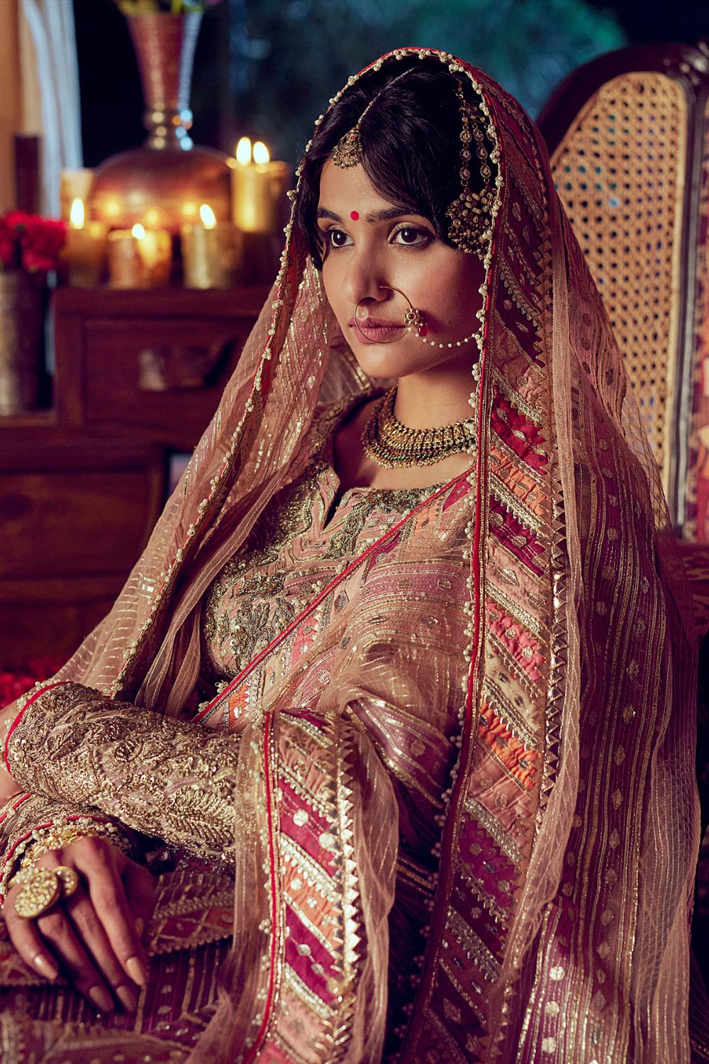 Peach Sharara Set