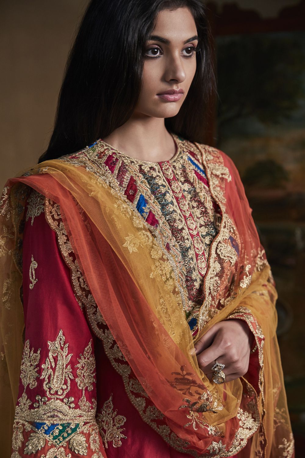 Poppy Red kurta and salwar set