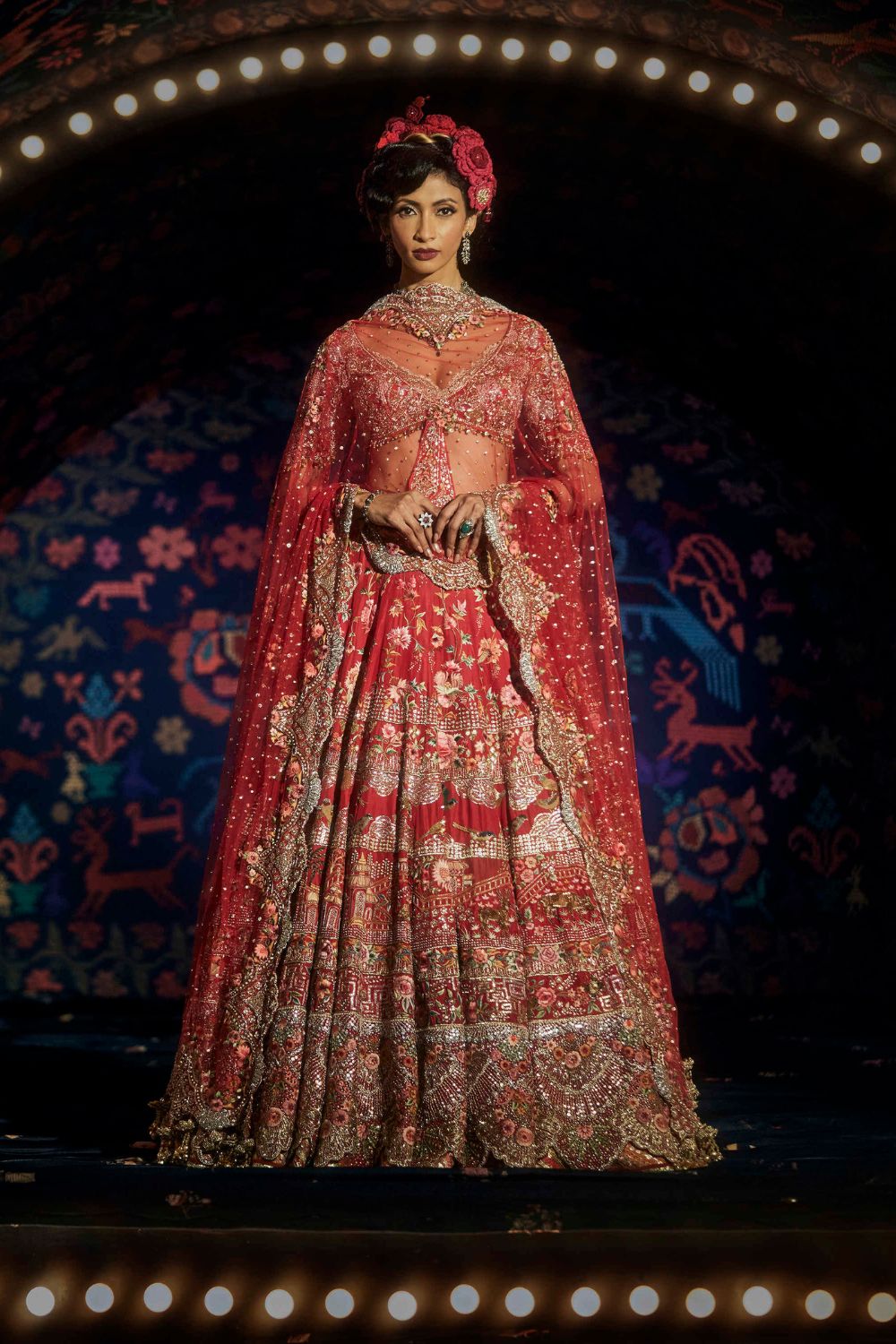 Cherry Red Lehenga Set