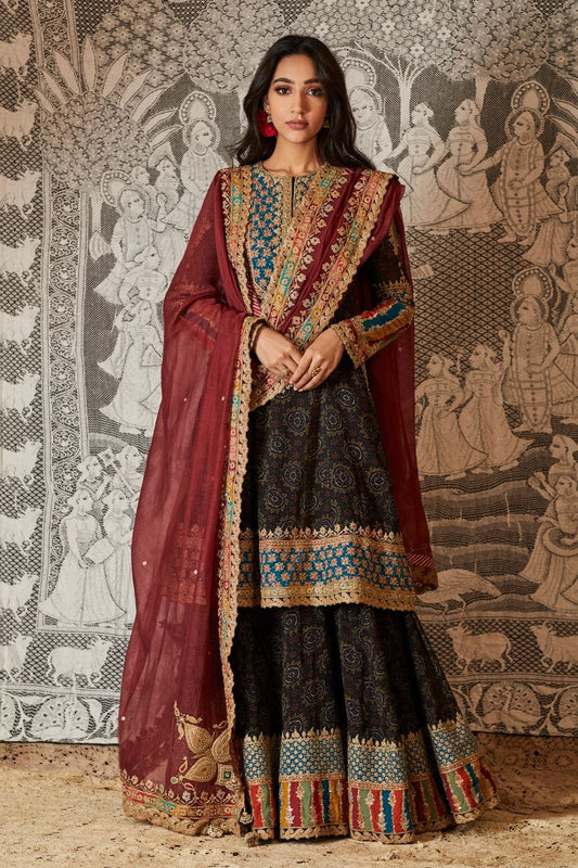 Black kurta sharara set