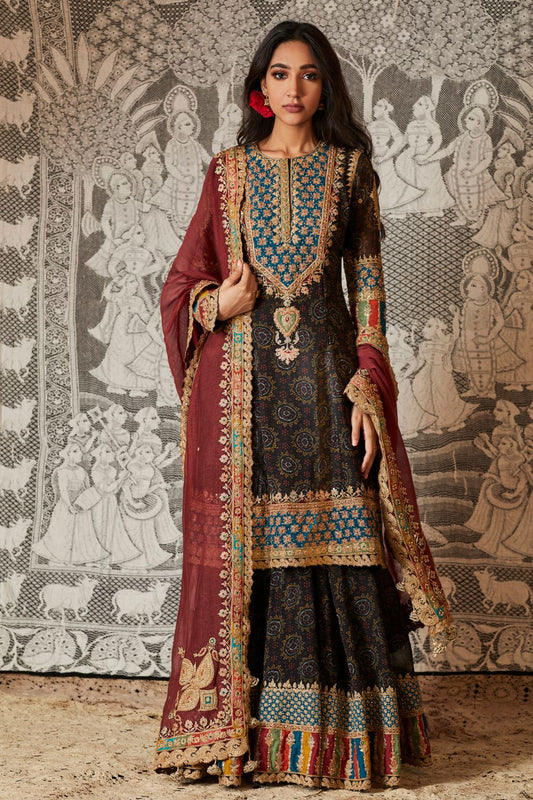 Black kurta sharara set