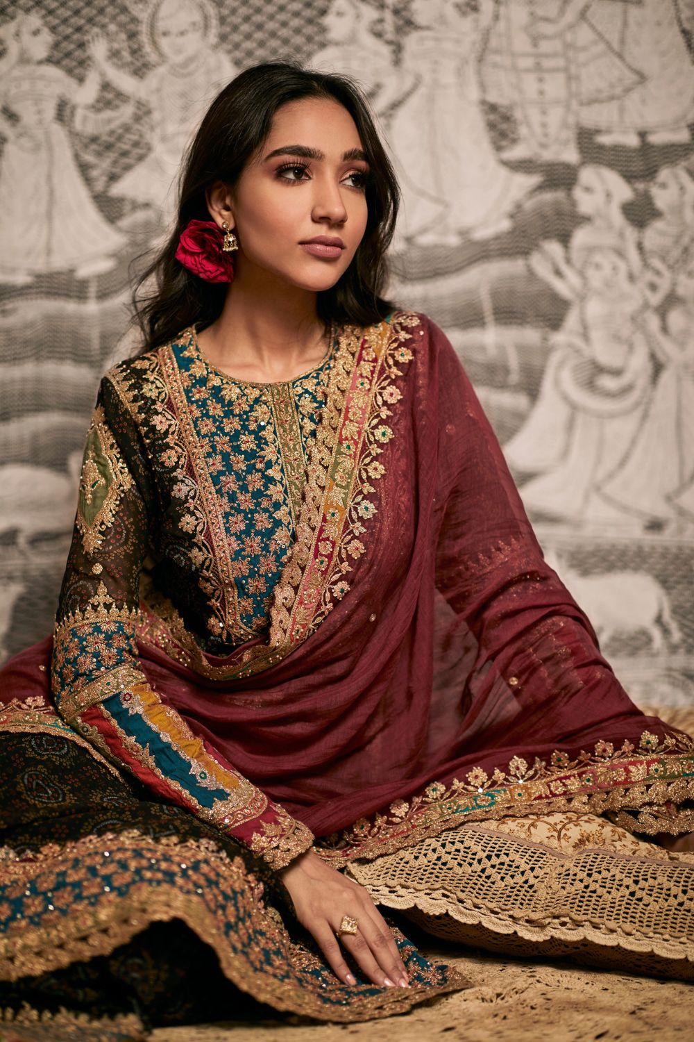 Black kurta sharara set