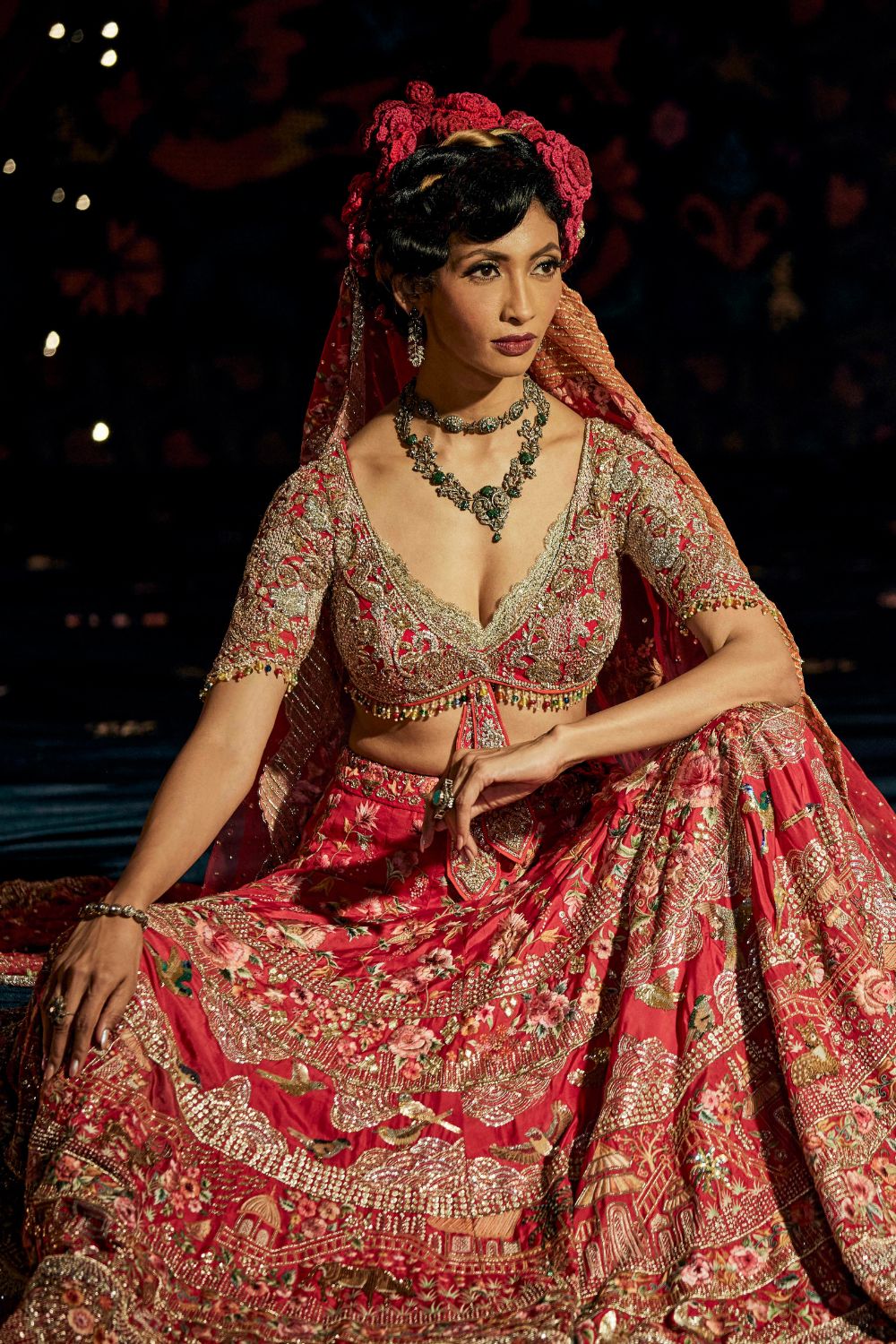 Cherry Red Lehenga Set