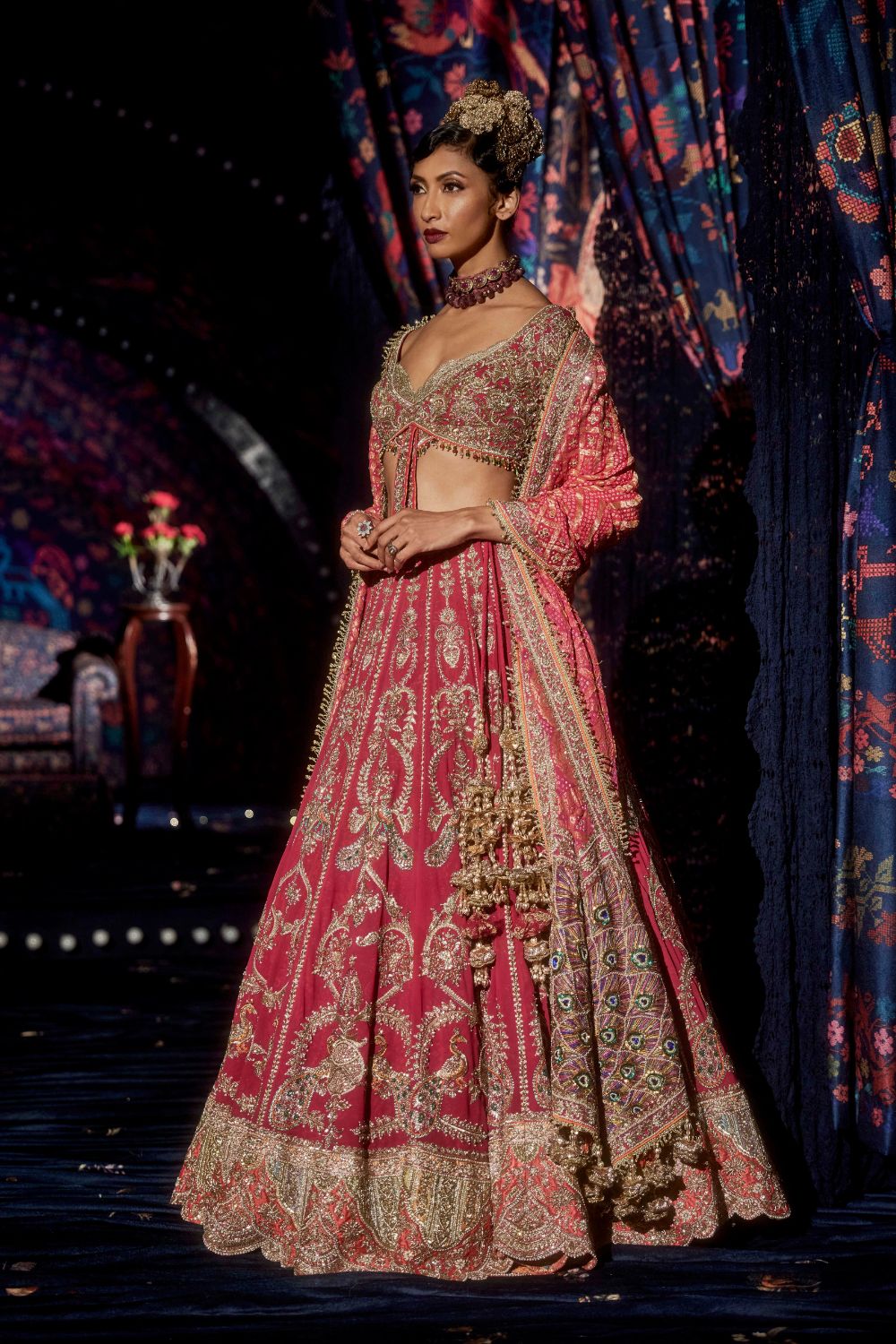 Rani Pink Shikargah Lehenga