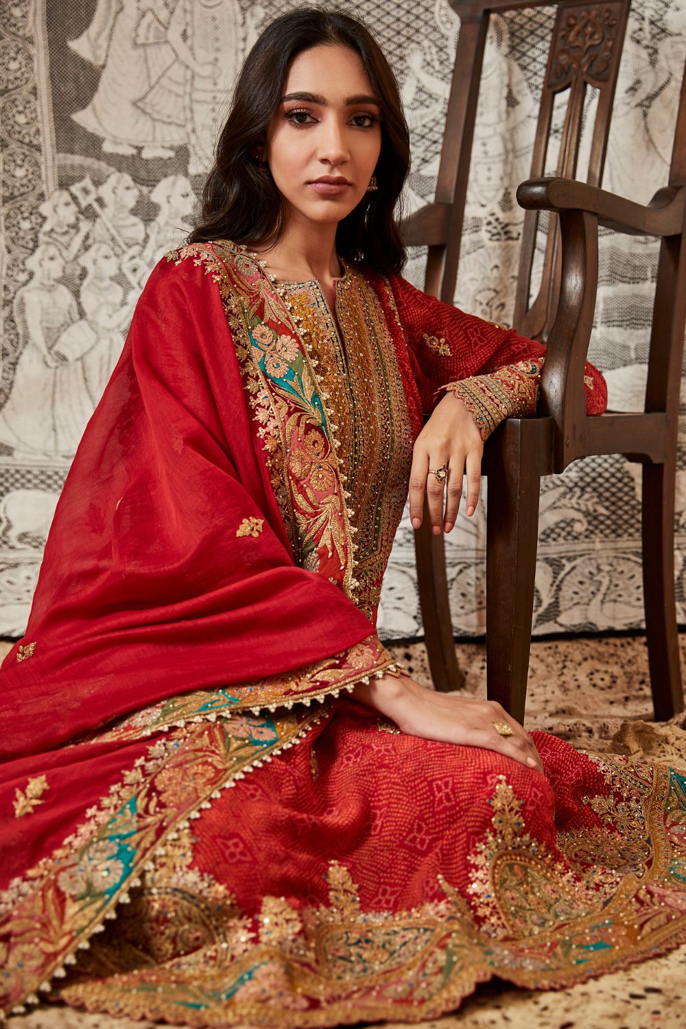 Red kalidar set