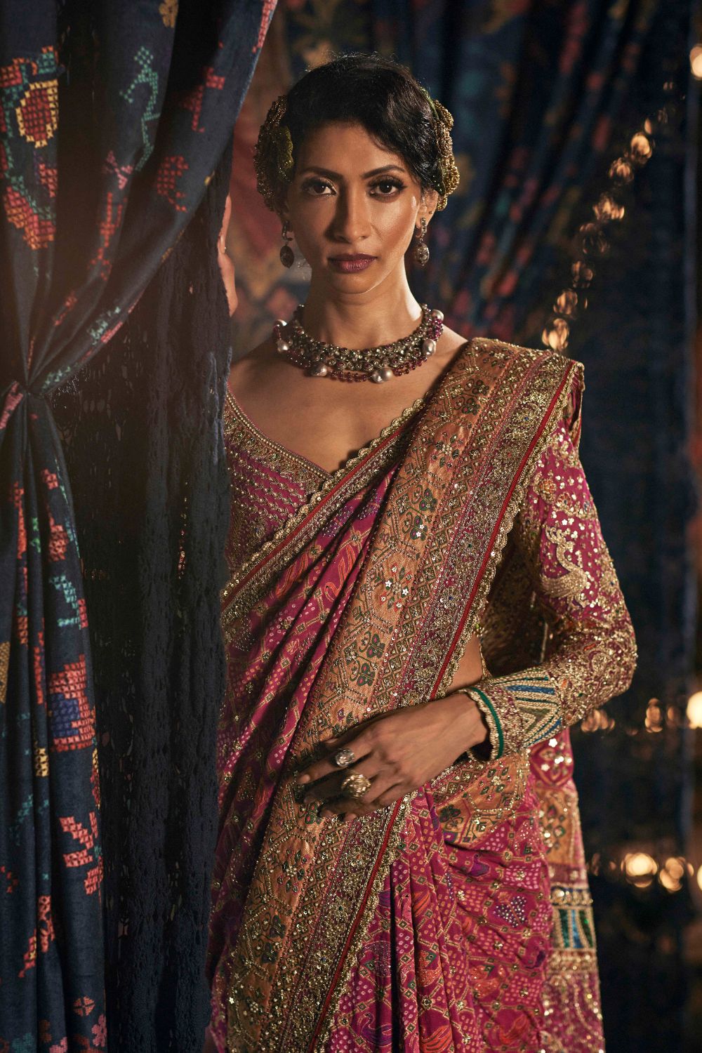 Rani Pink Saree Set