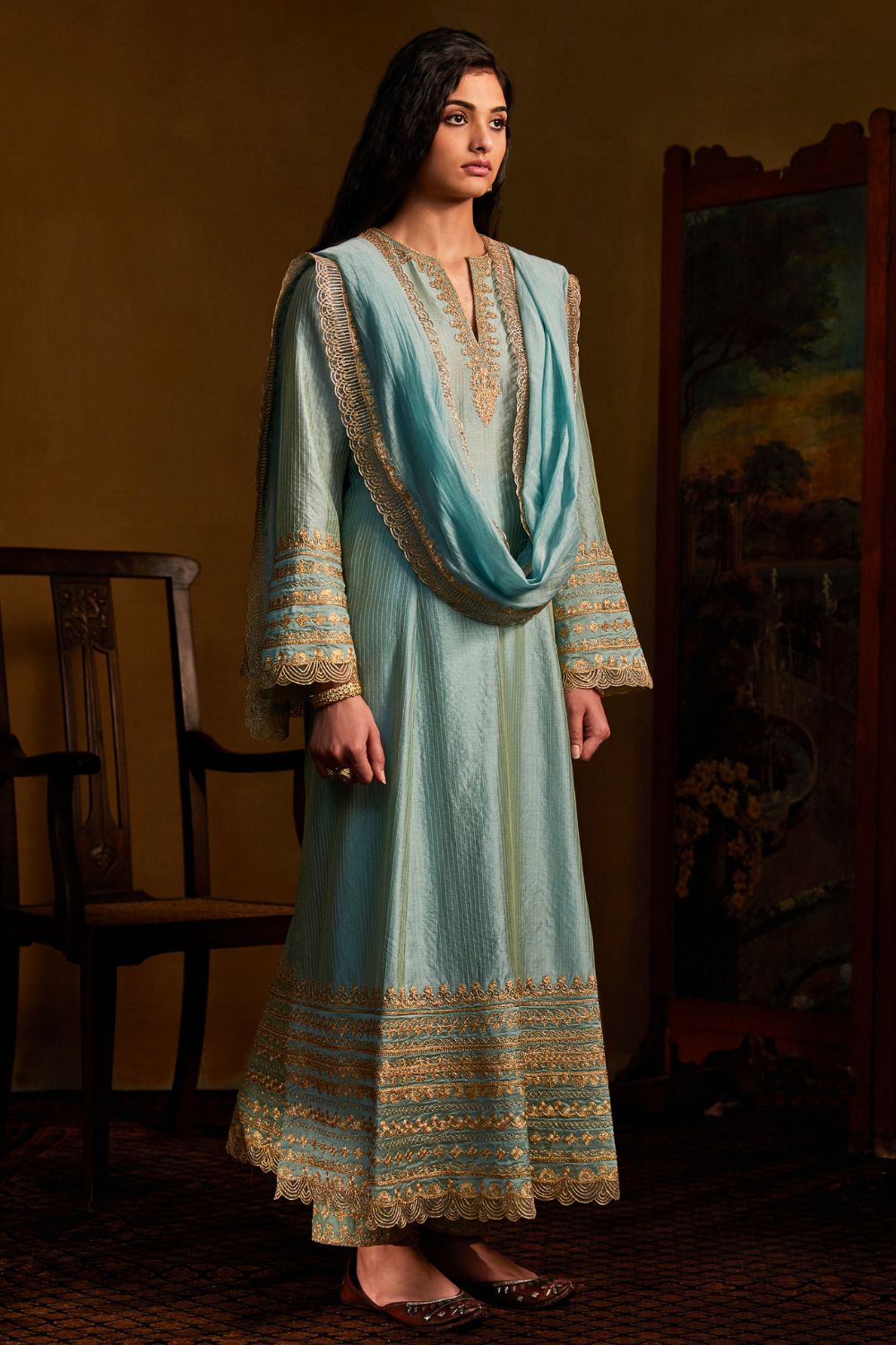 Ice Blue Kurta and Pant Set