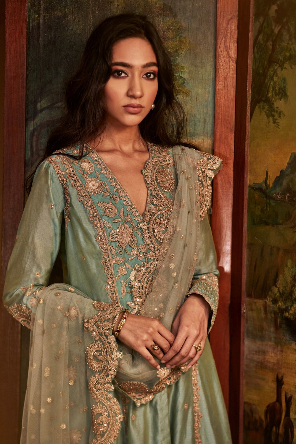 Ice Blue Kurta and Pants Set