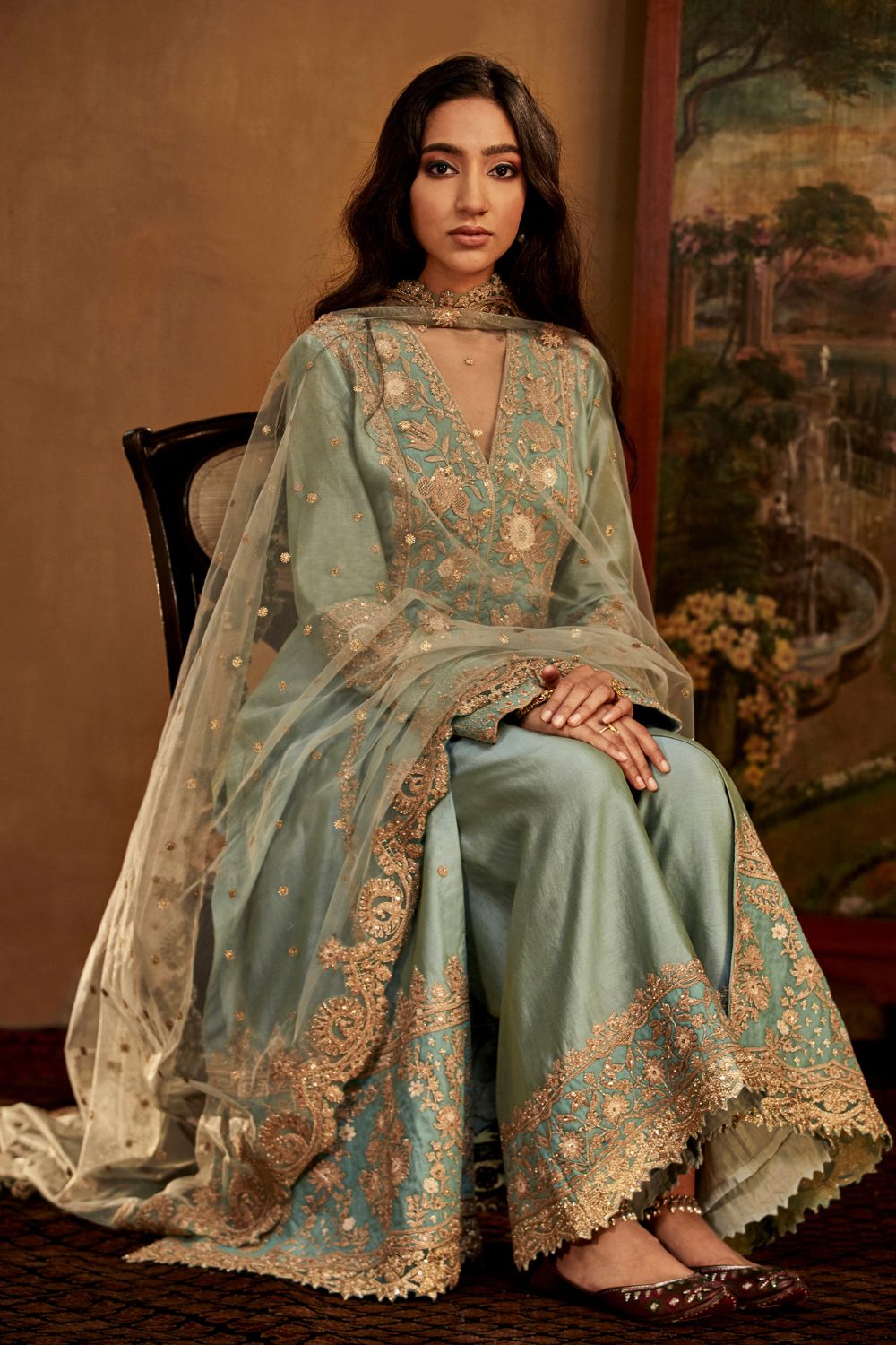 Ice Blue Kurta and Pants Set