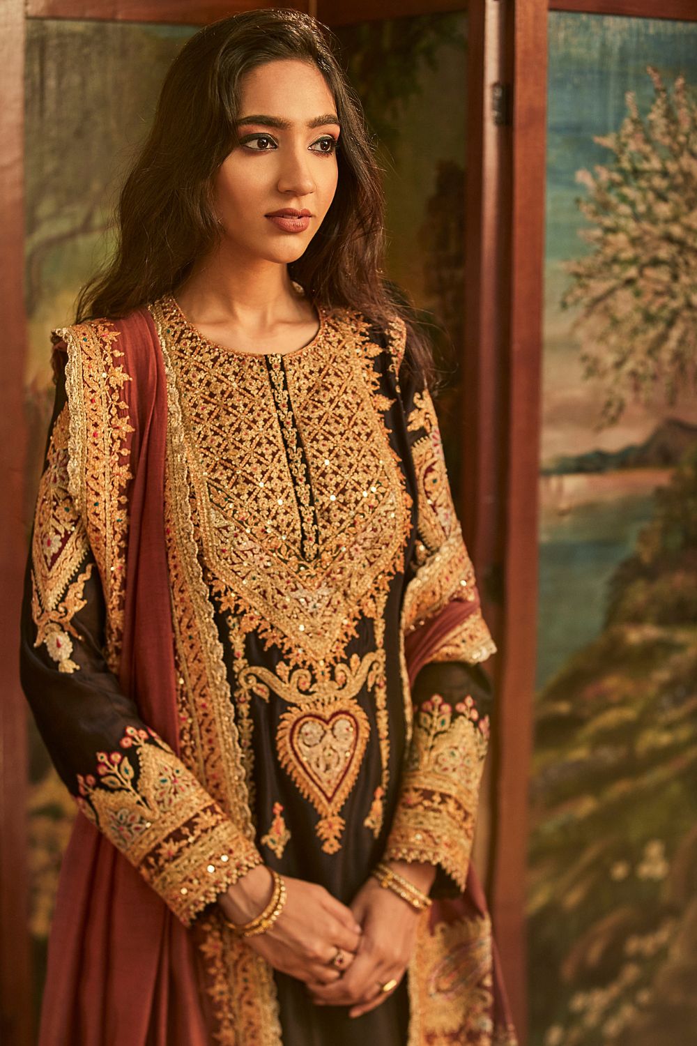 Black kurta and pants set